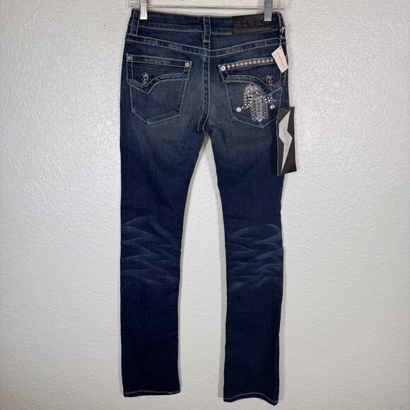 Key Closet Denim - Rawkn Y2K Jeans Women 26 Hamsa Hand Swarovski Crystal Rhinestone KeyCloset Denim